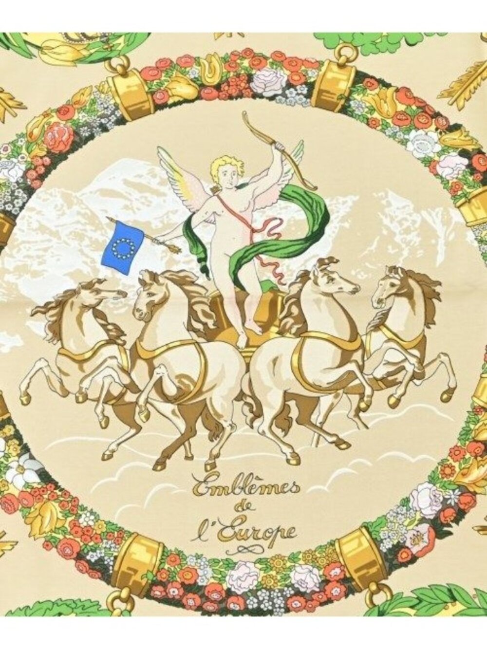Hermes Bandana Scarf Beige - Picture 2 of 6